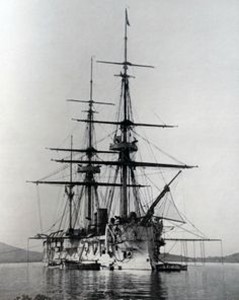 La Triomphante, Galissonnière-class ironclad part of the Far East Squadron