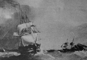 USS Franklin rounding Portovenere near La Spezia in about 1819